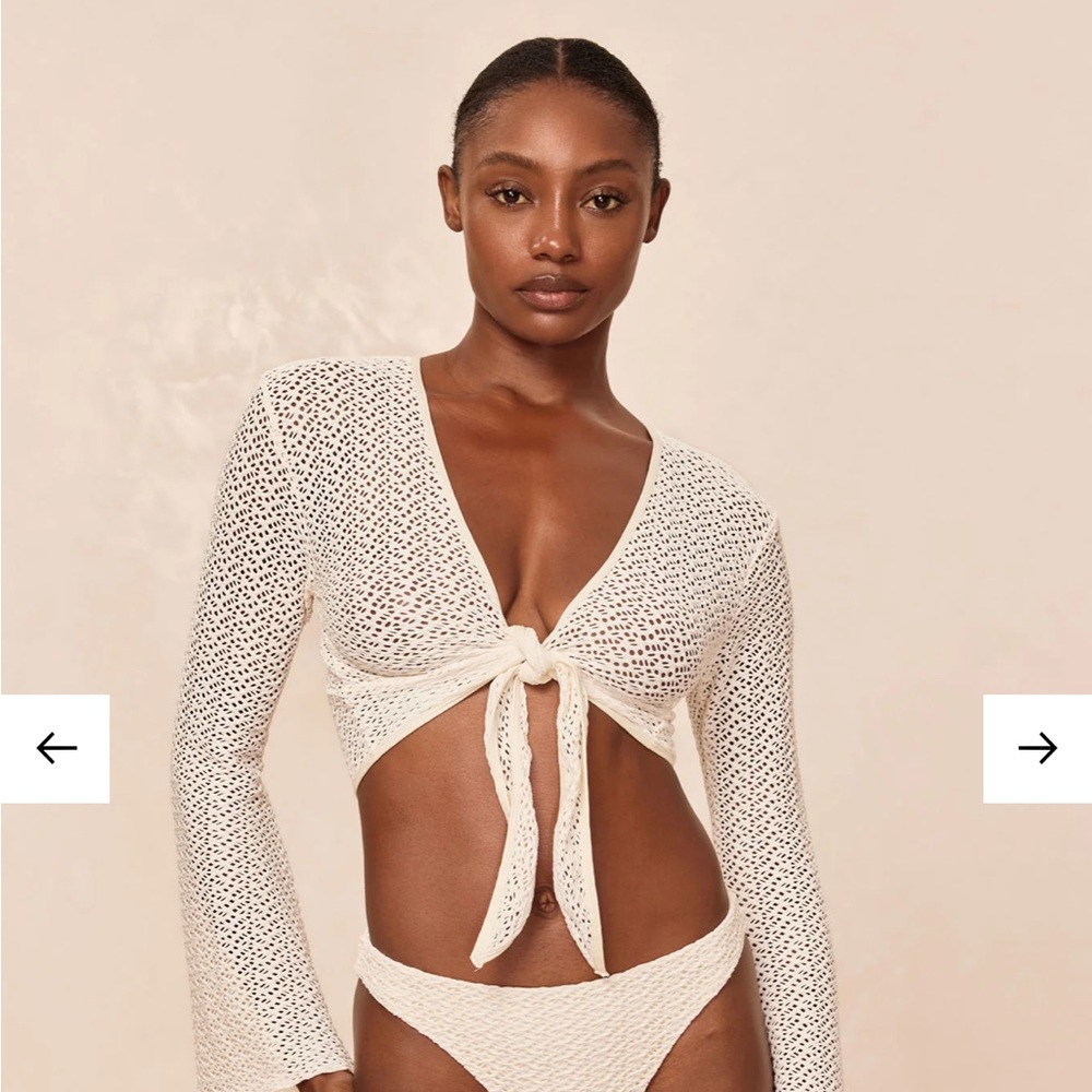 Monday Swimwear Cream Knit Coverup
